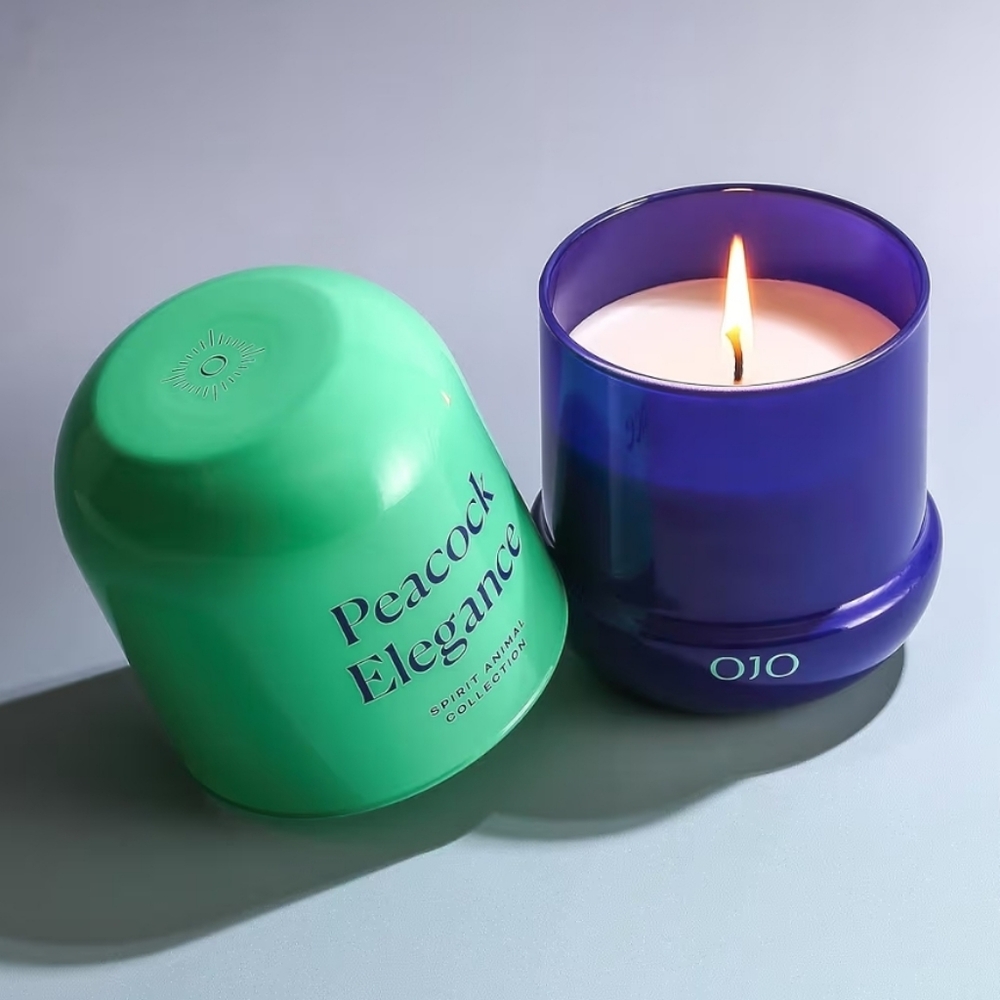 OJO Peacock Elegance Scented Candle – 7.8 oz Jar Candle